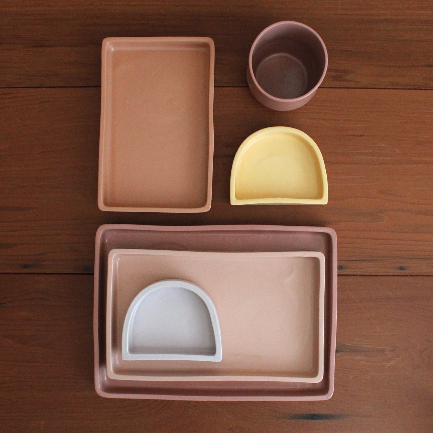 Rectangle Tray Set | Warm Hues