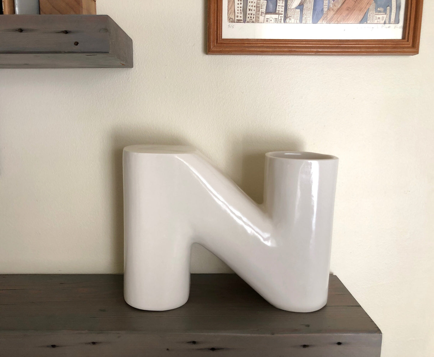 Ceramic Vase | Letter N