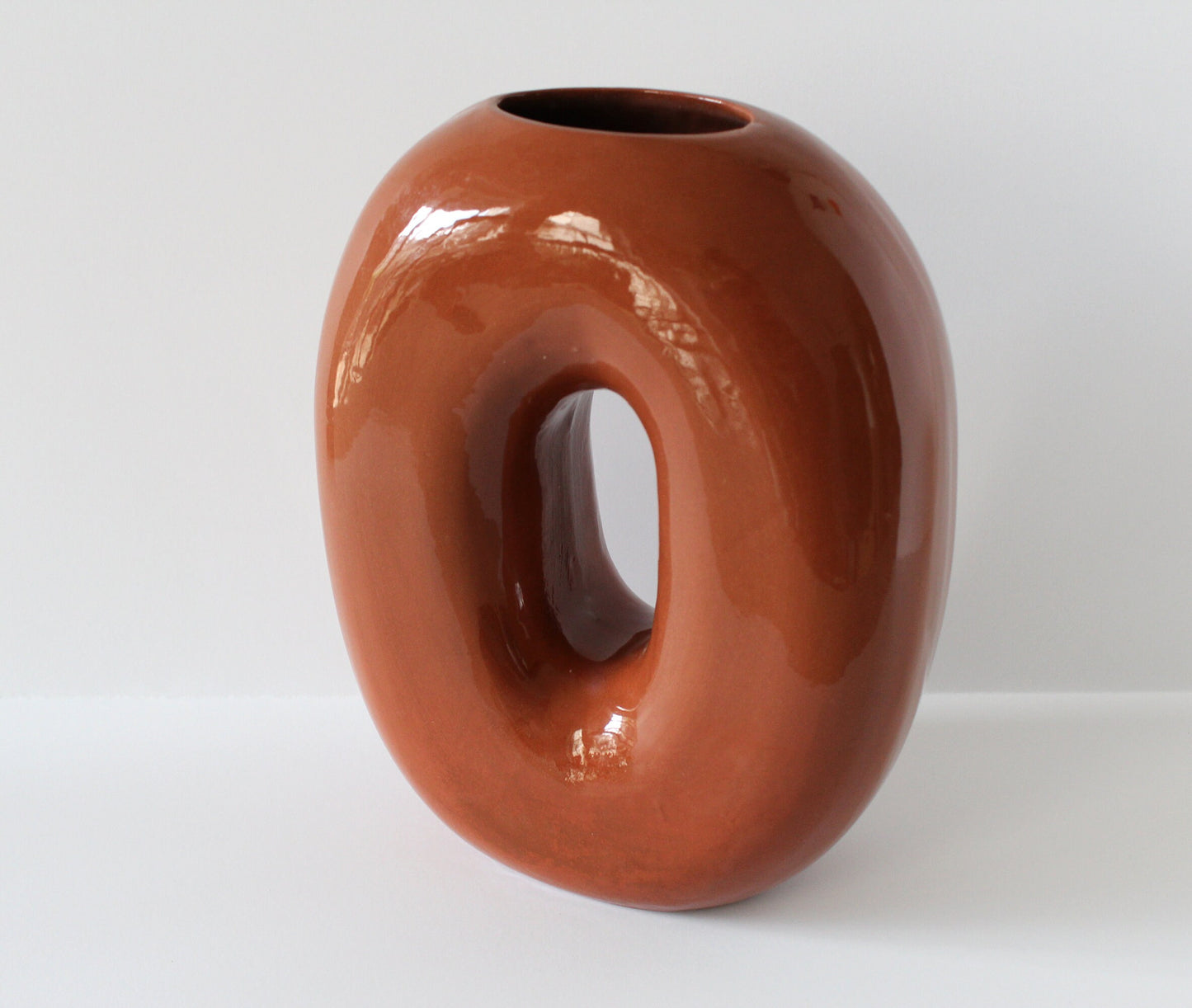 Ceramic Vase | Letter O |Terra-cotta