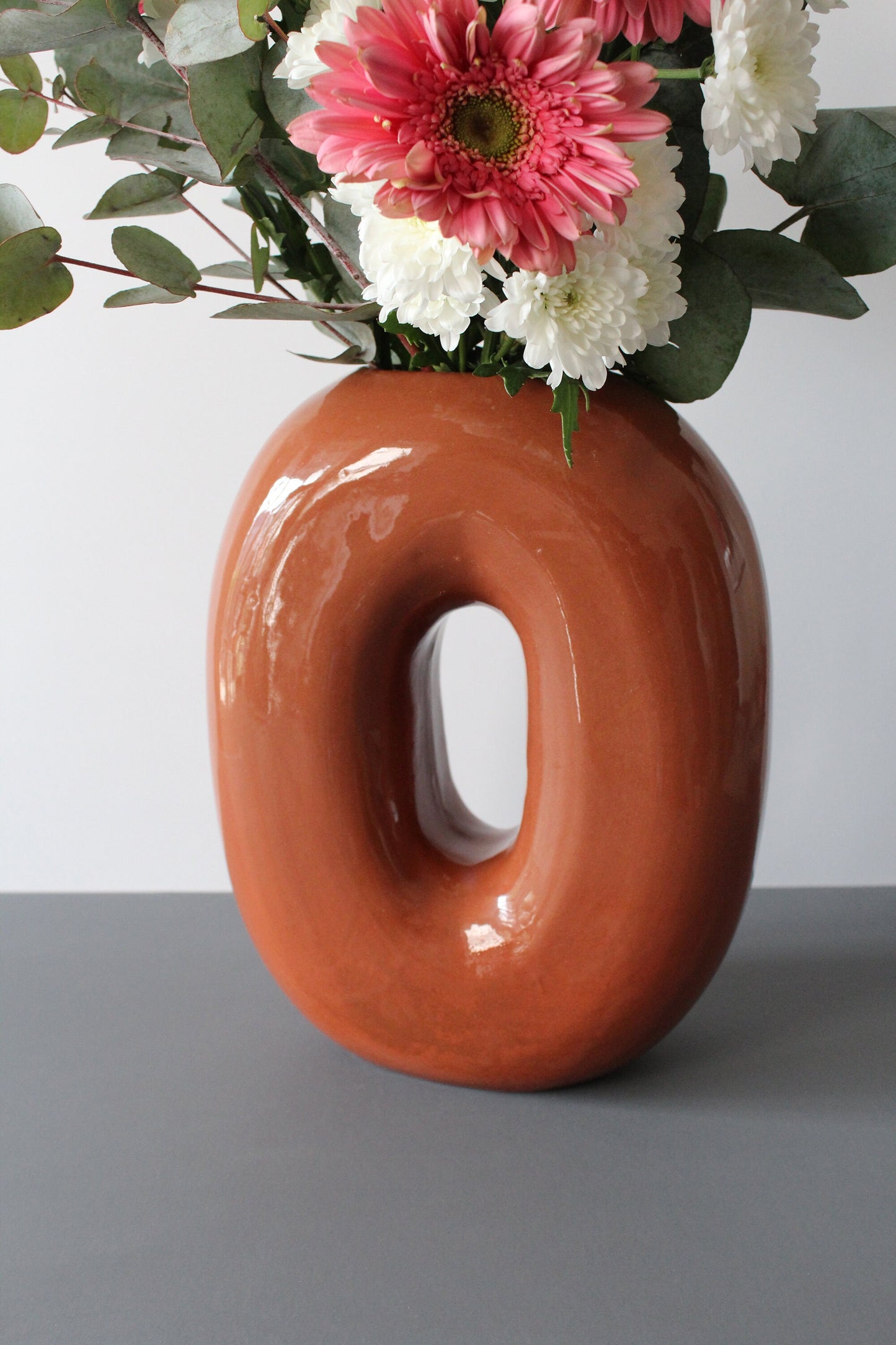 Ceramic Vase | Letter O |Terra-cotta