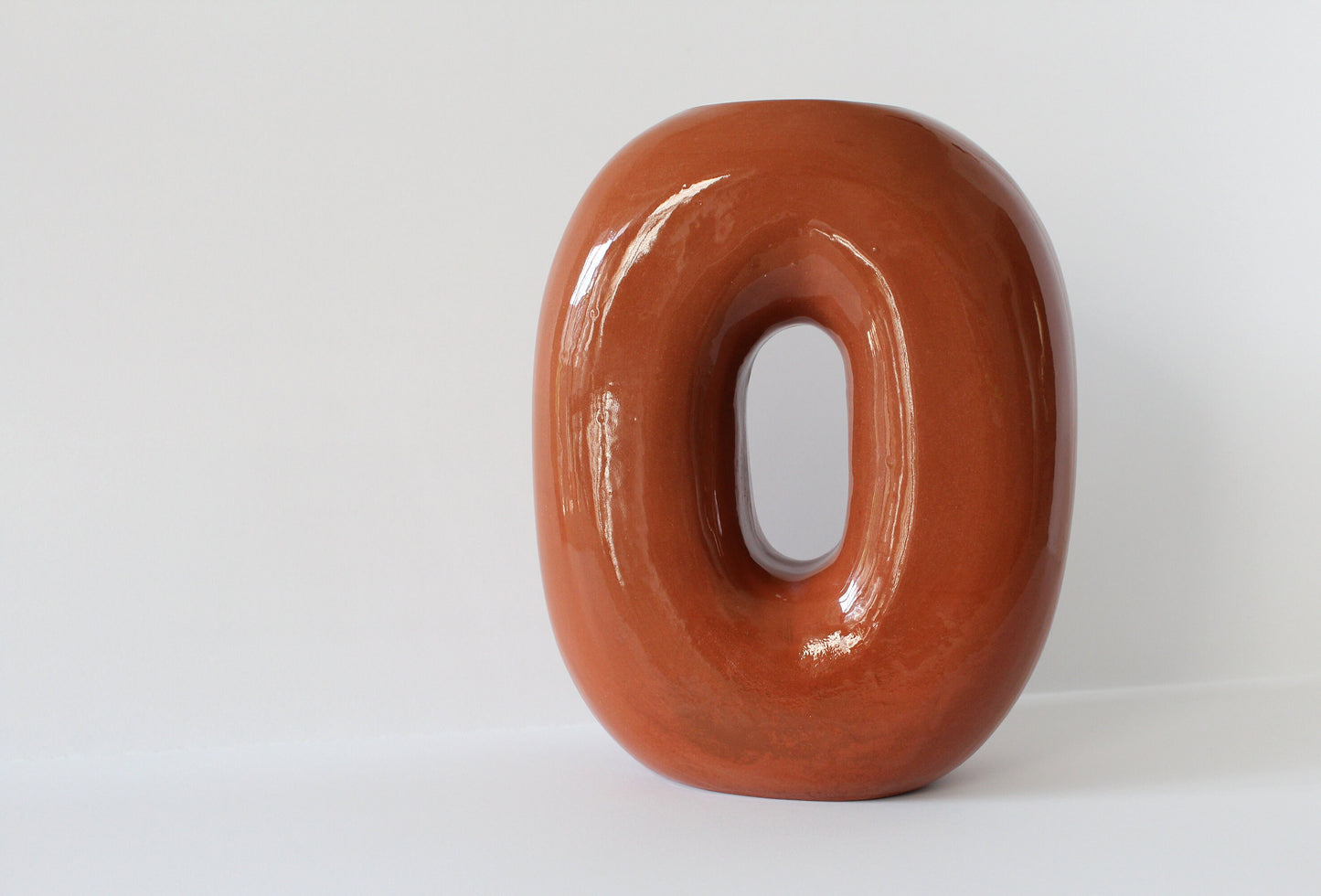 Ceramic Vase | Letter O |Terra-cotta