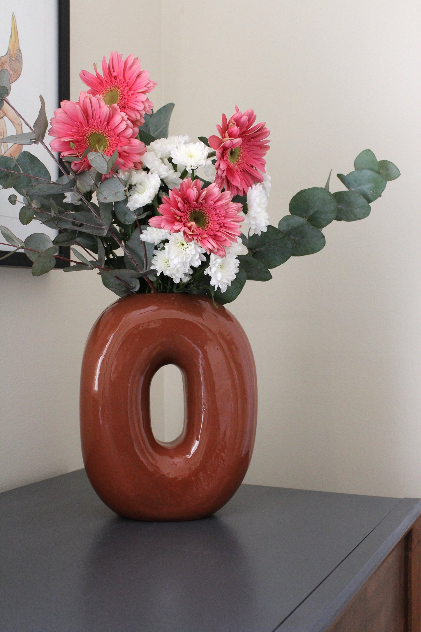 Ceramic Vase | Letter O |Terra-cotta