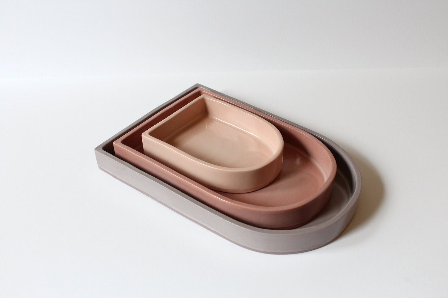 Arch Ceramic Nesting Trays | Peach - Pink - Lavender