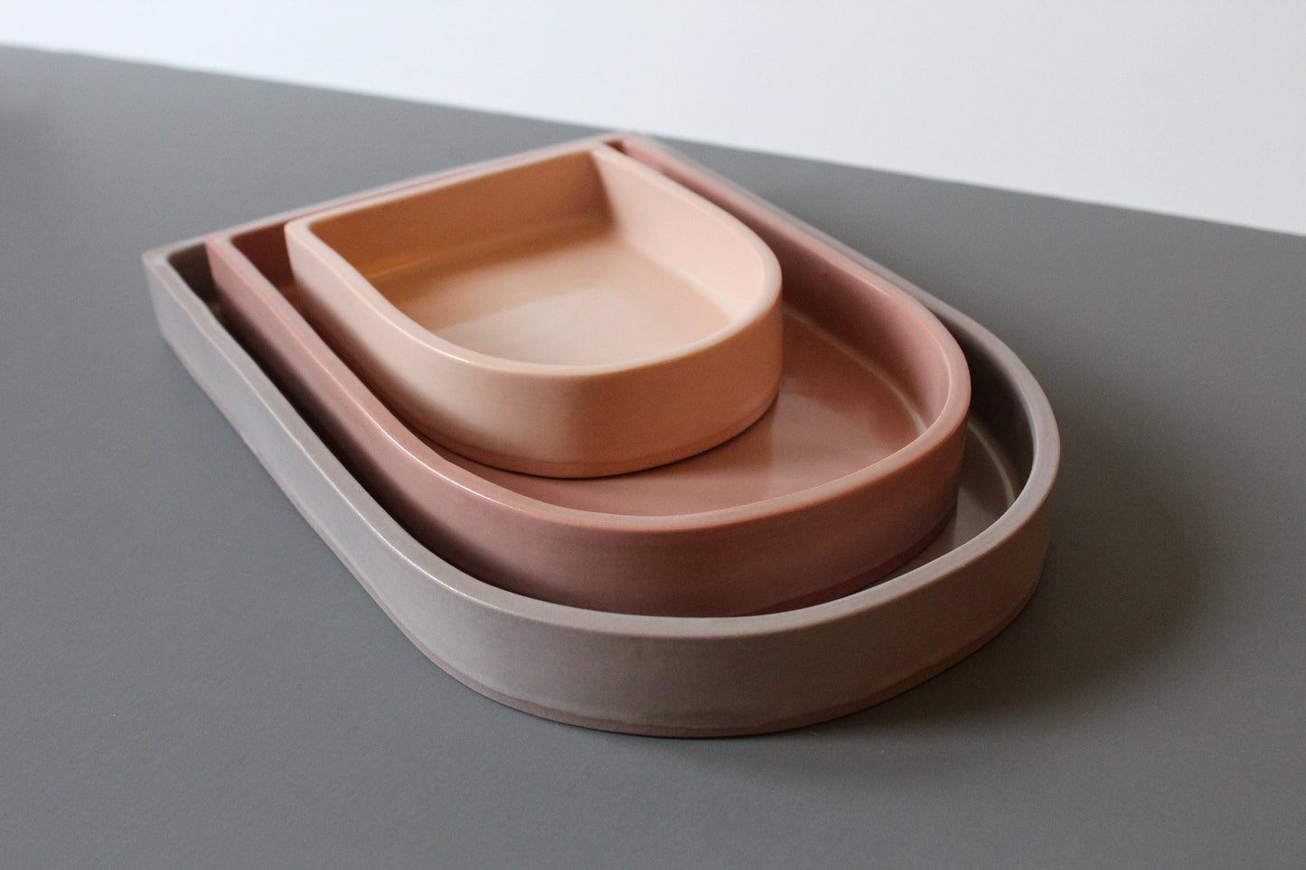 Arch Ceramic Nesting Trays | Peach - Pink - Lavender