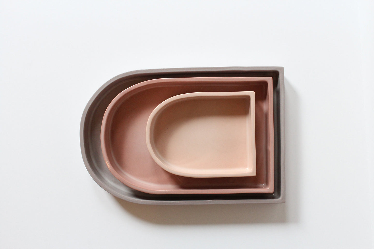 Arch Ceramic Nesting Trays | Peach - Pink - Lavender