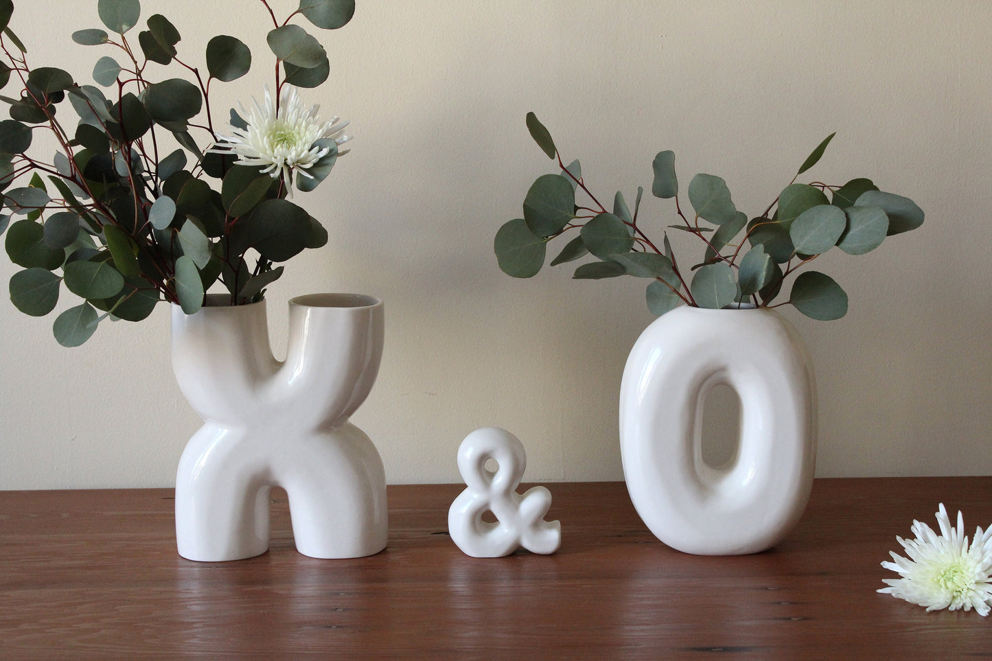 X & O - Three Piece Set | Handmade Ceramic Vases