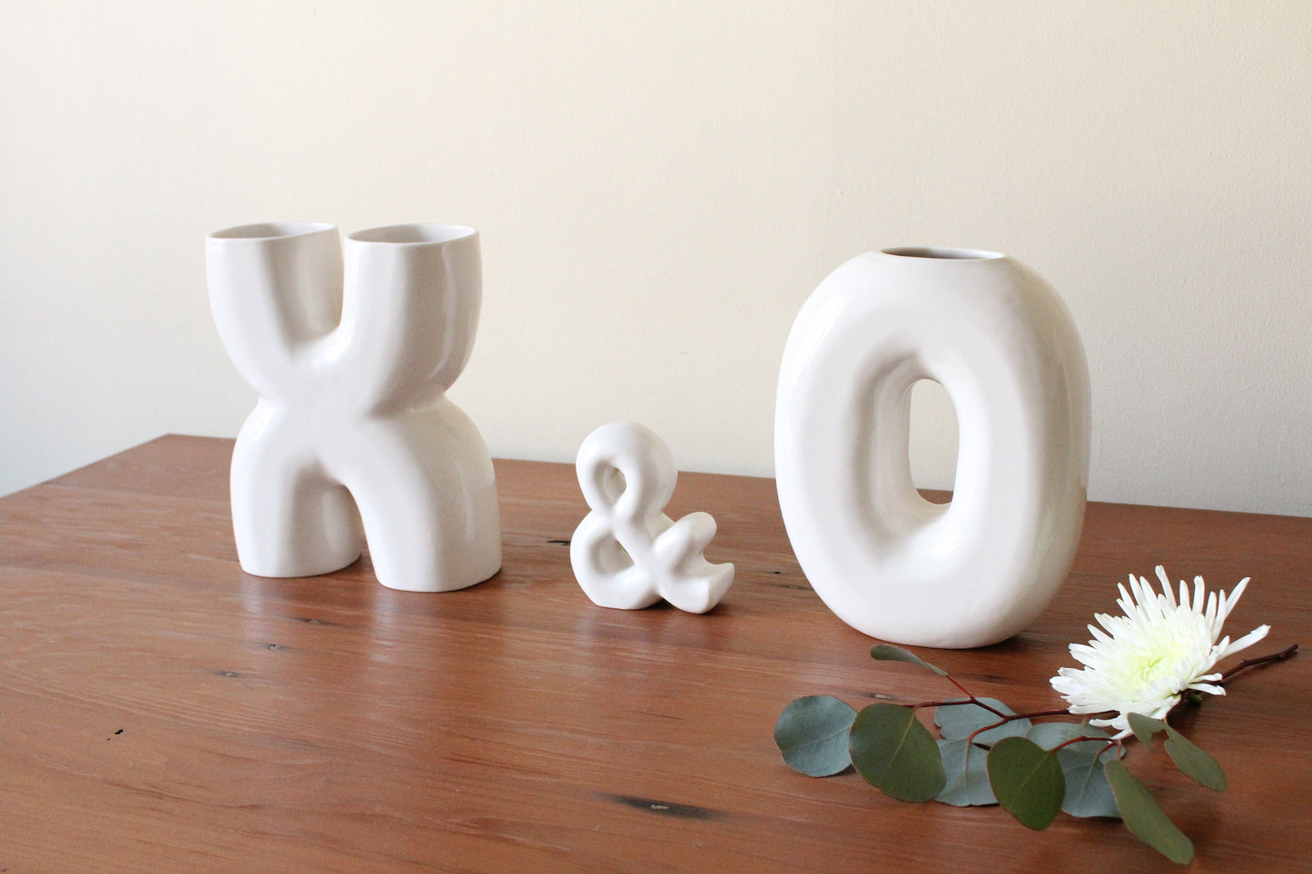 X & O - Three Piece Set | Handmade Ceramic Vases