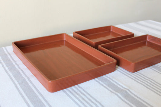 Rectangle Ceramic Nesting Trays | Terracotta