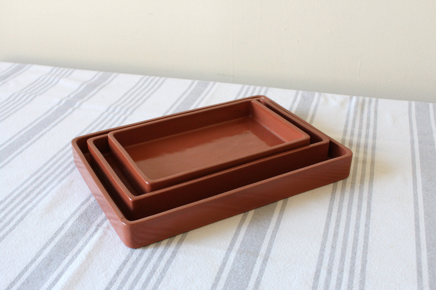 Rectangle Ceramic Nesting Trays | Terracotta