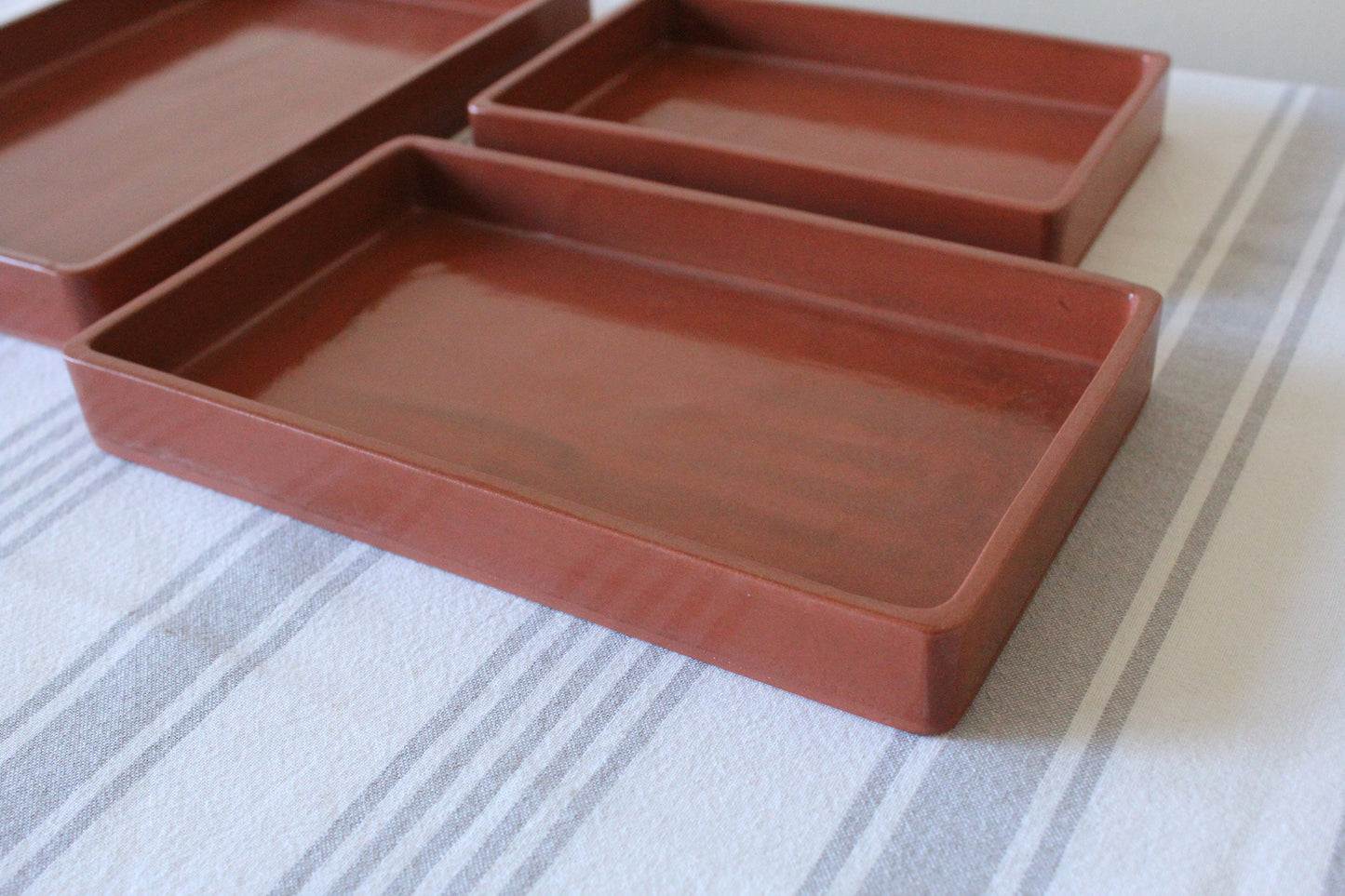 Rectangle Ceramic Nesting Trays | Terracotta